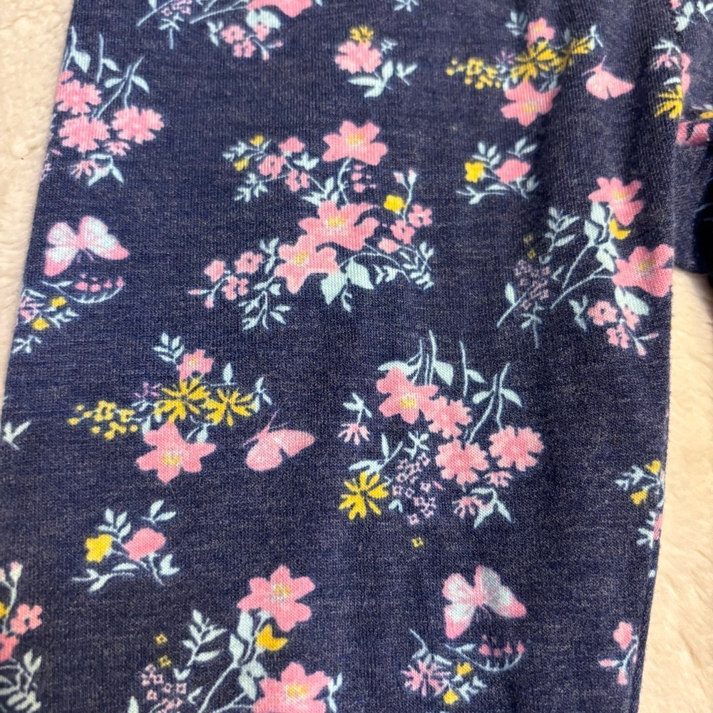 BCBG Girls Outfit Size 4T Girls Pants 2 Tops Butterfly Floral Aqua, White, Navy - Picture 7 of 10